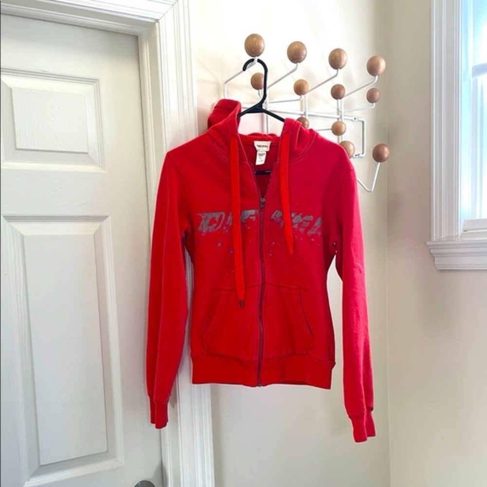 Diesel Classic Y2K Hoodie Pink Red